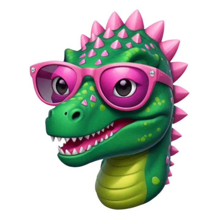 Dinosaur wearing sunglasses with pink diamonds sticker