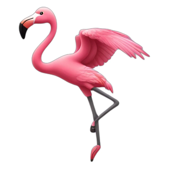 Flamingo fitness girl flying sticker