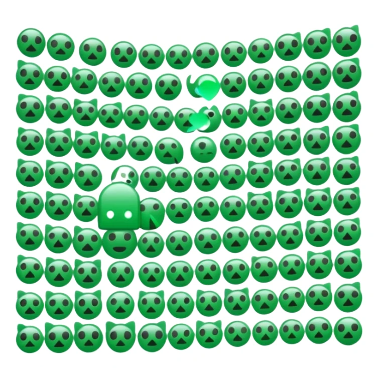 y3k emojis, that are technology based. im making an aesthetic for exe, gpt, error, silver, hints of green. think, the matrix & beyonce rennesance sticker