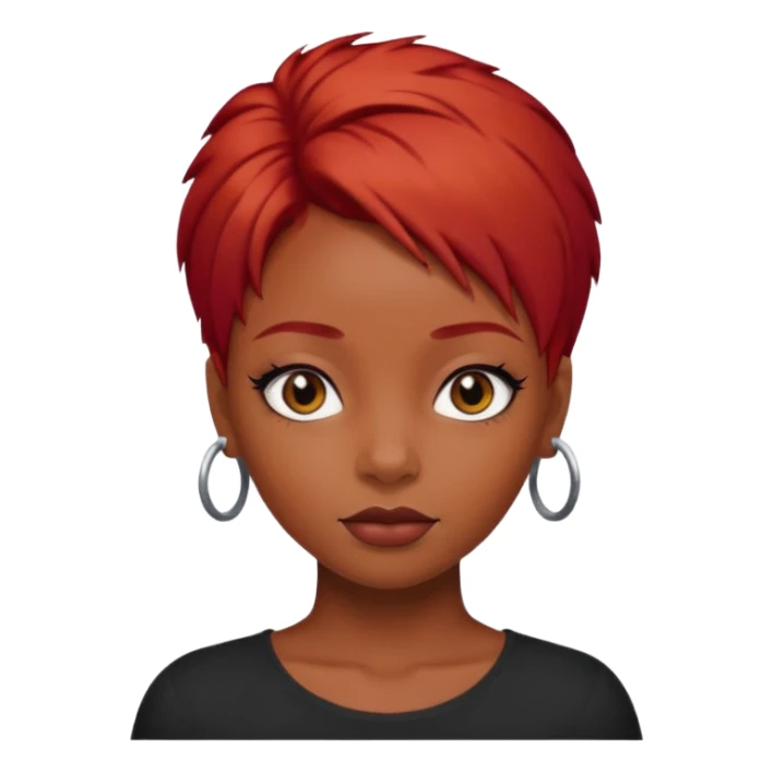 Black girl with red hair sticker