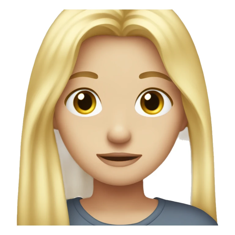 a sad girl waving goodbye blonde hair sticker