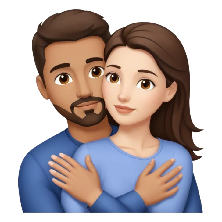 Intimate sfw between white brunette and brown Latino with goatee lover sticker