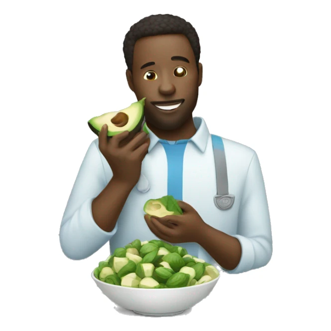 Un men eating an avocato sticker