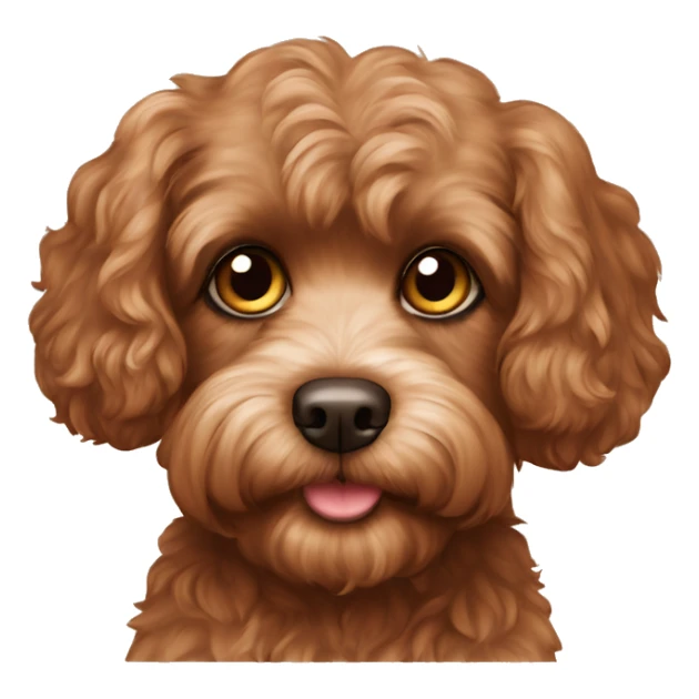 Cavoodle with brown fur and brown eyes and brown nose sticker