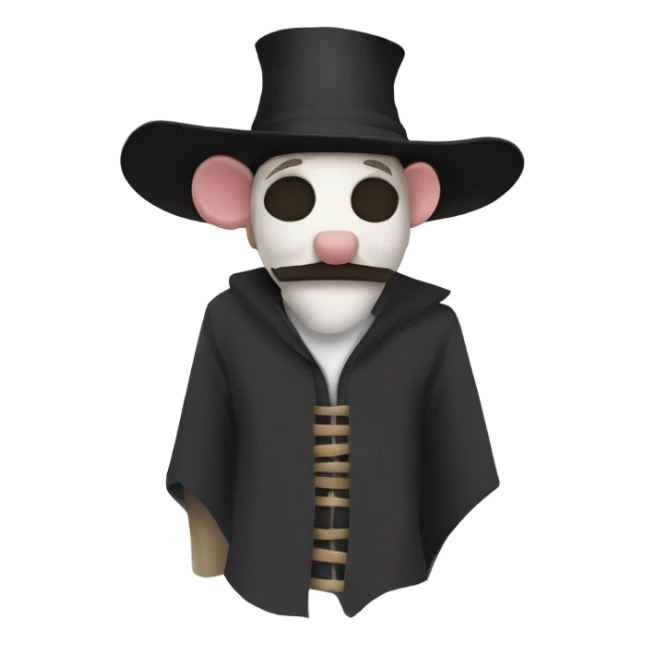 Guy fawkes anonymous with rat’s mouse ears  sticker