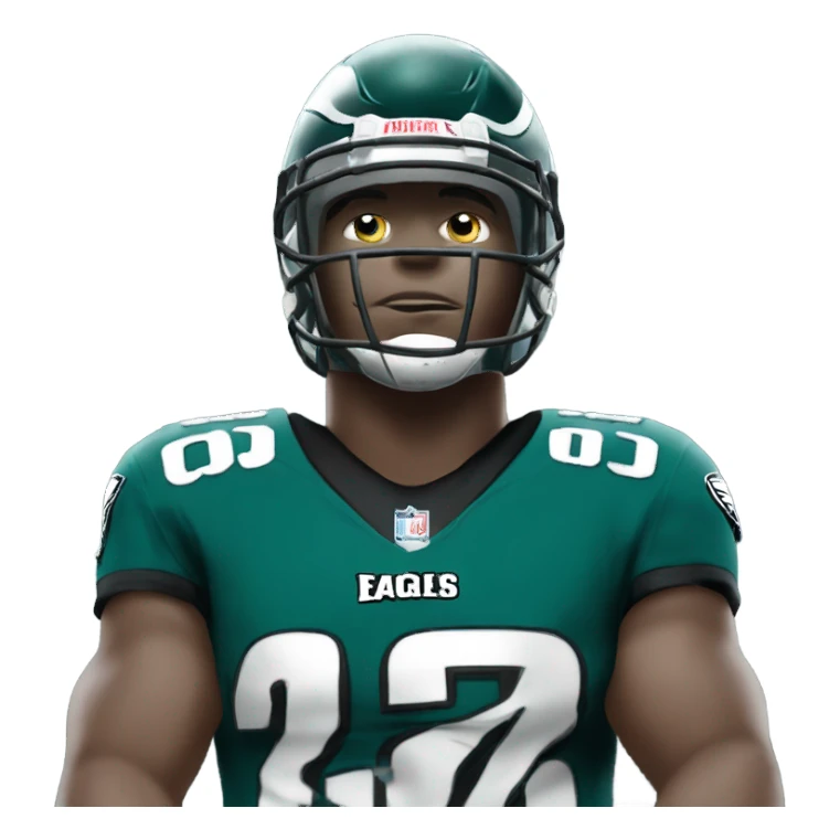 Philadelphia Eagles player in helmet with crossed arms sticker