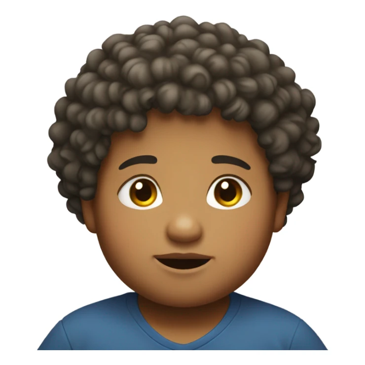 chubby curly hair kid sticker