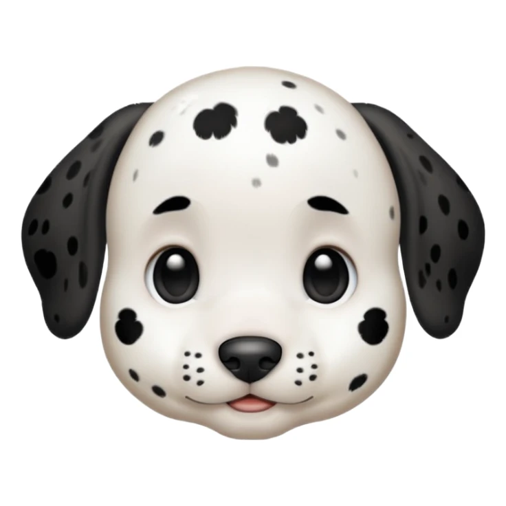 white baby Dalmatian only face sticker