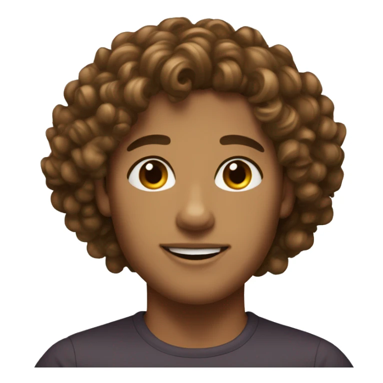 tanned curly brown hair  sticker