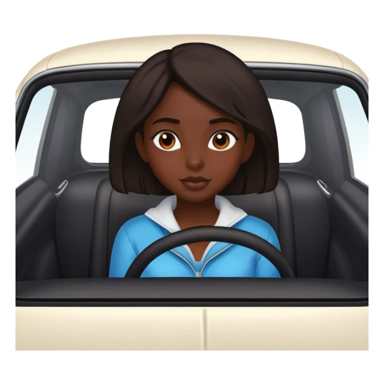 Dark skin girl in a car sticker