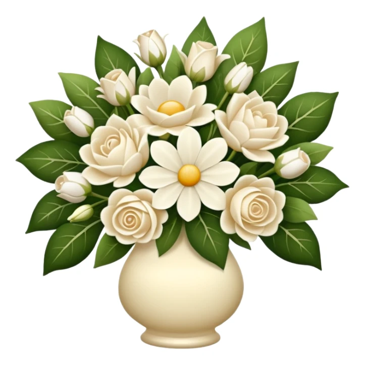 flower arrangements in a cream and white bouquet sticker