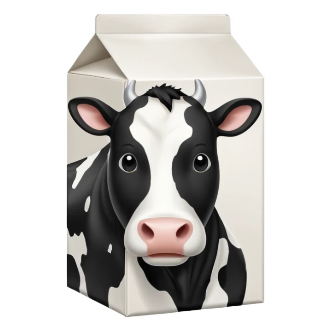 Milk Carton with black and white cow spots on it sticker