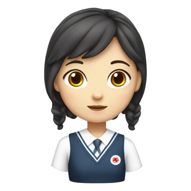 A girl wearing a Korean school uniform sticker