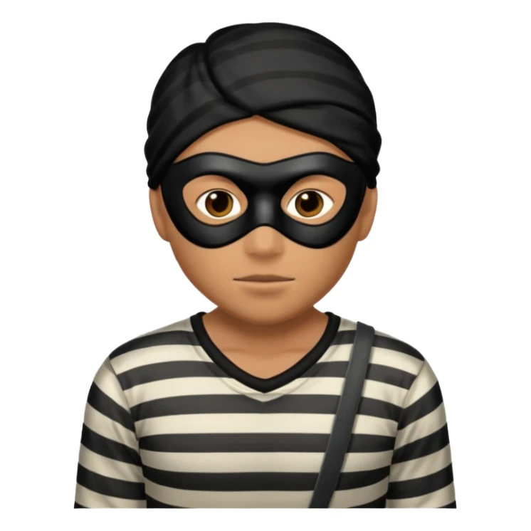 thief, with stripped shirt, facemask, thief mask. sticker