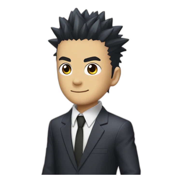 naruto spike hair with suit sticker