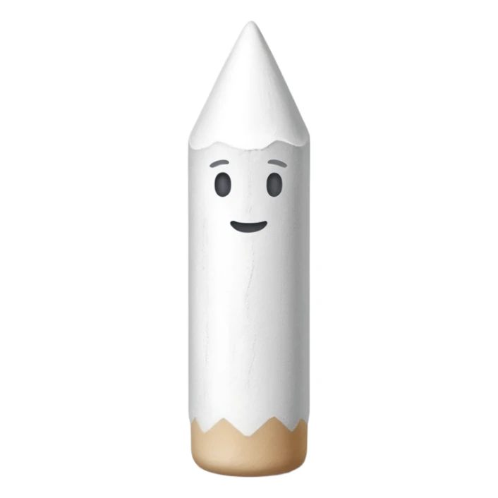 A piece of chalk as a person sticker