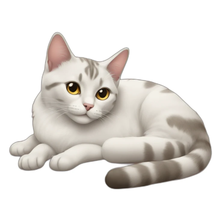 a cat lying on the legs of a human sticker