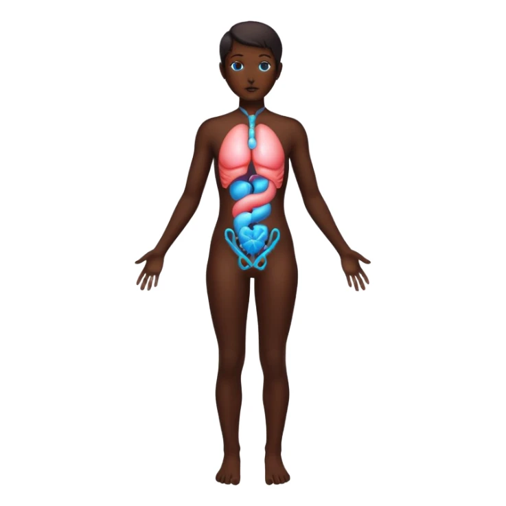 body silhouette with glowing organs sticker