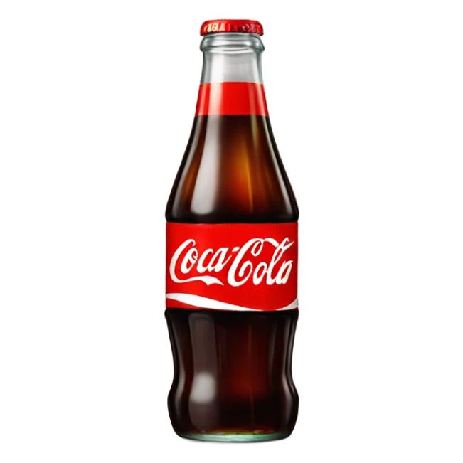 Coca Cola in a glass bottle with cola in it sticker