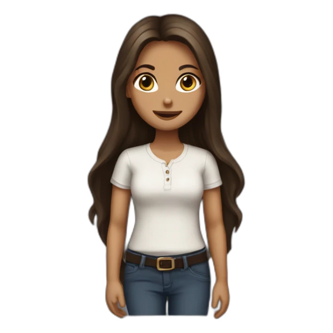 Elena Gilbert with long hair and a ribbed button-down t-shirt sticker