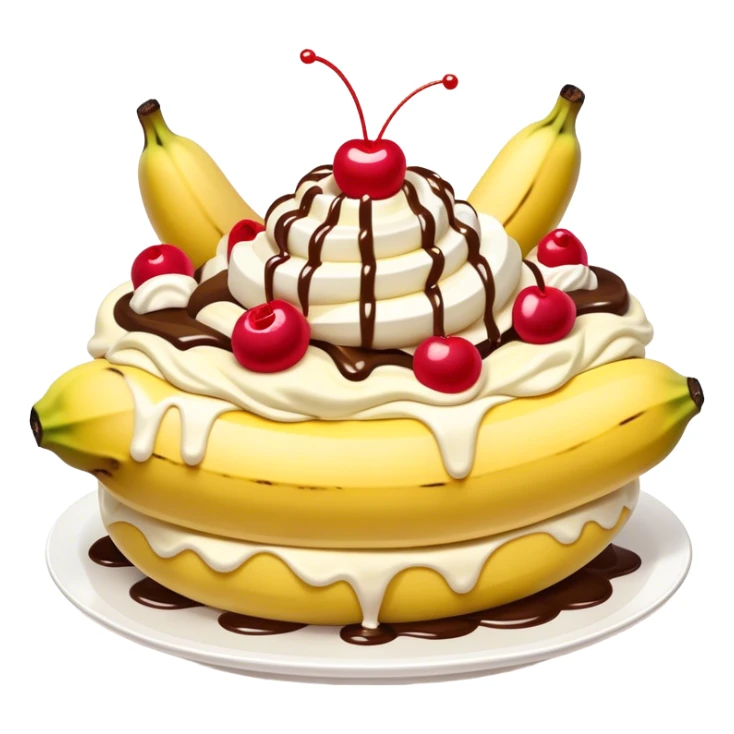The biggest banana split ever with tons of cream on top  sticker