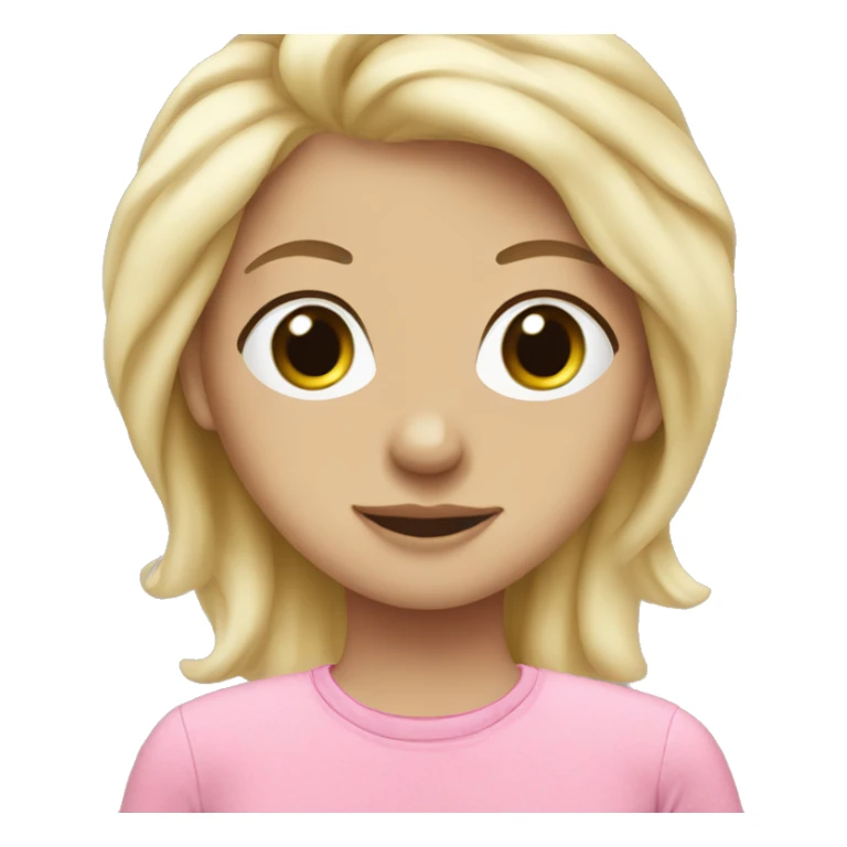 blonde girl pink pjs face mask  sticker