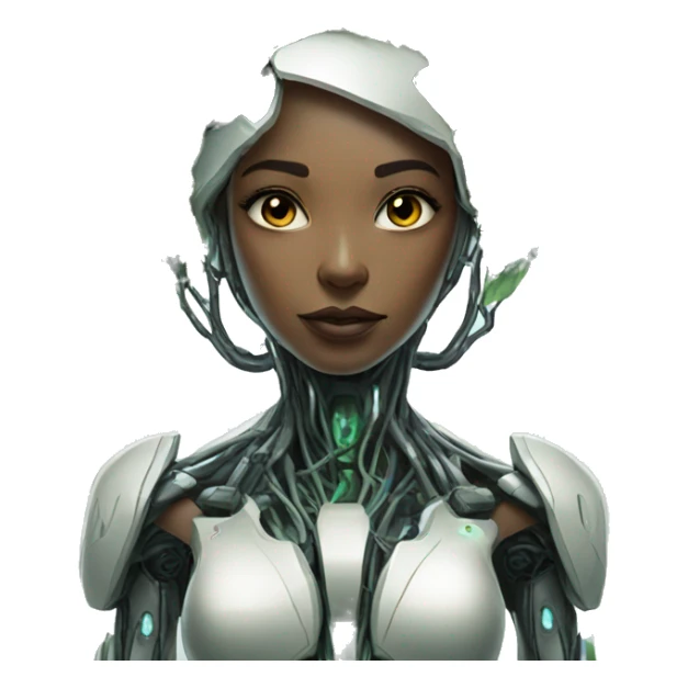 Cyber futuristic robot mother nature sticker
