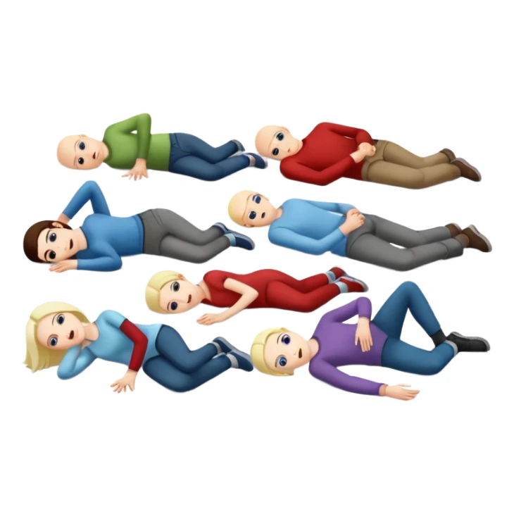 A croud of people dead on the floor sticker