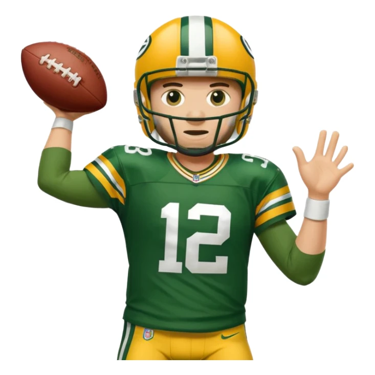 Green Bay packers player throwing the football sticker