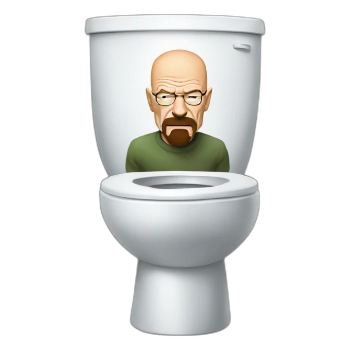 walter white whit his head inside a toilet sticker