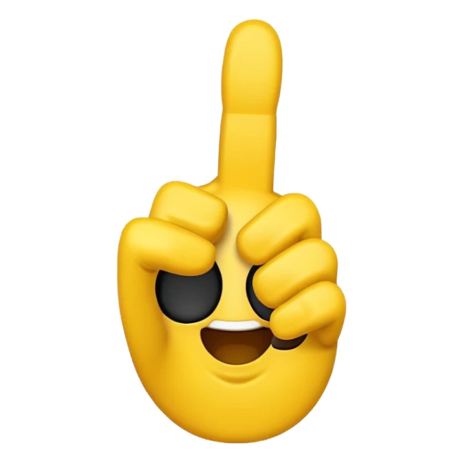 cartoon emoji hand with thumb up and middle finger raised at the same time sticker