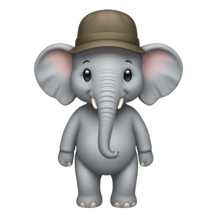 full body of elephant which is wearing hat sticker