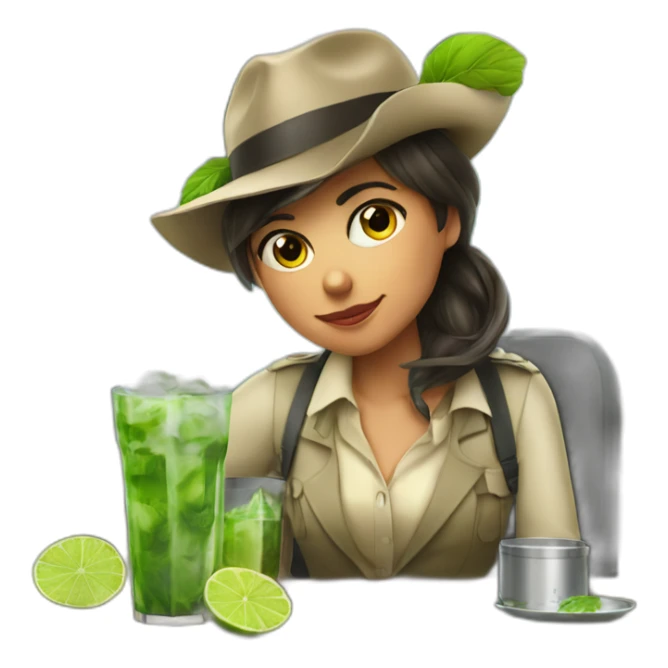 argentina girl detective drinking mojito sticker