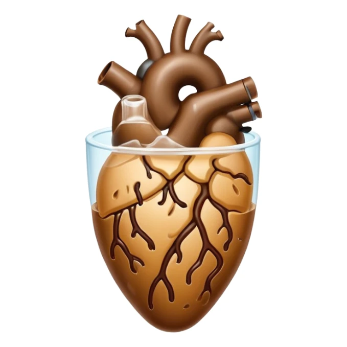 Anatomic heart composed of iced coffee  sticker