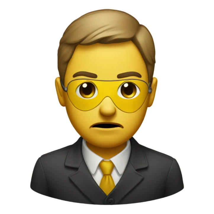 classic yellow emoji looking sad with an eye patch on one eye  sticker