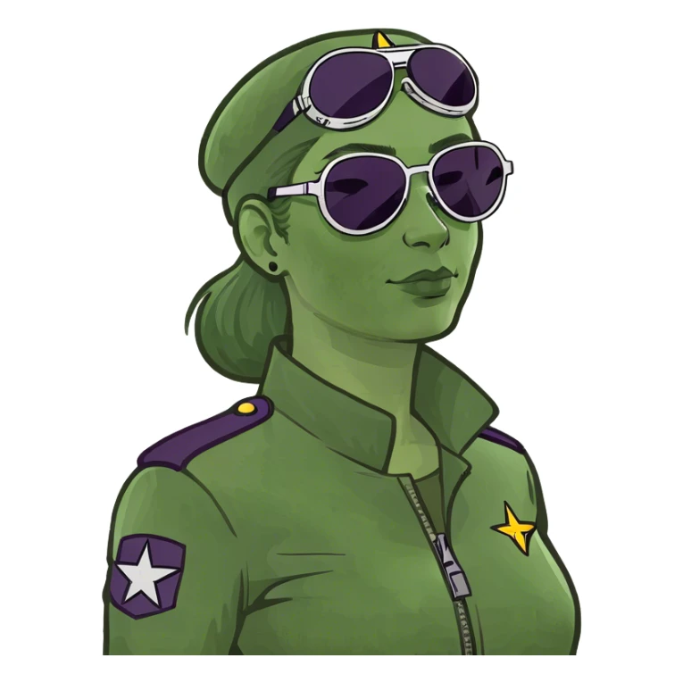 A Aubergine with a Woman Boeing sticker