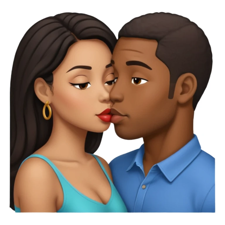 Black man and Latina women kissing  sticker