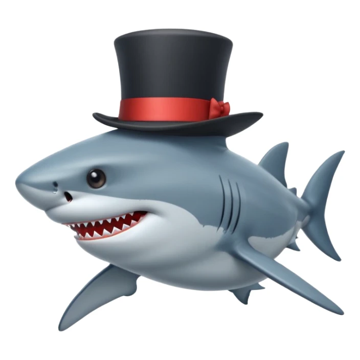 Shark with a top hat sticker