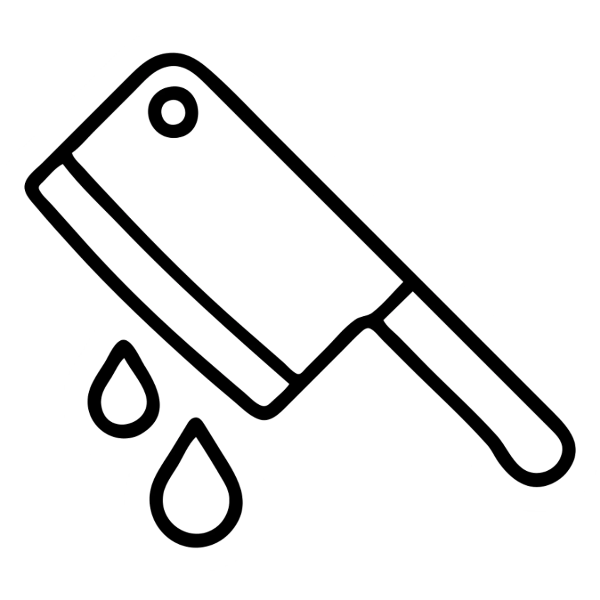 butchers knife with blood on it sticker