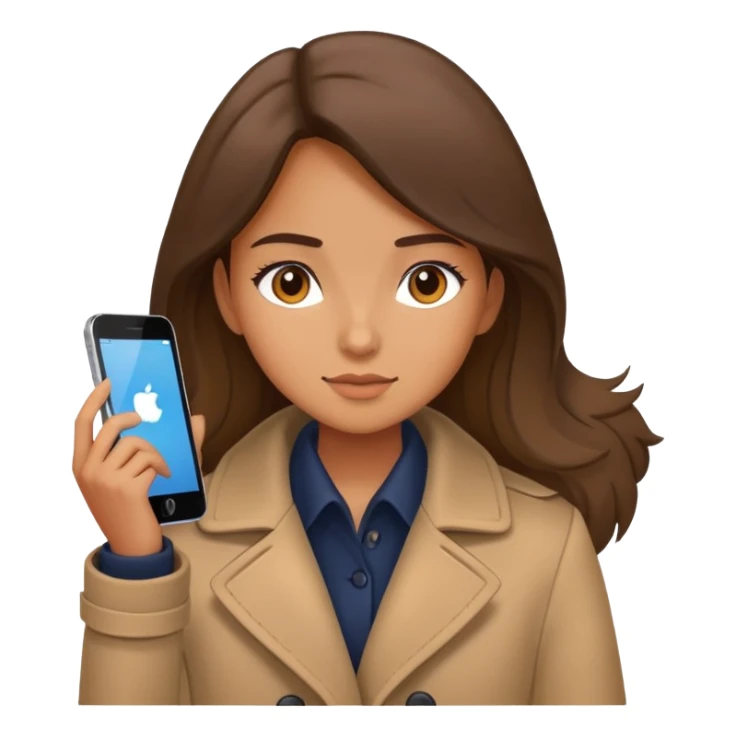 girl in coat working sticker