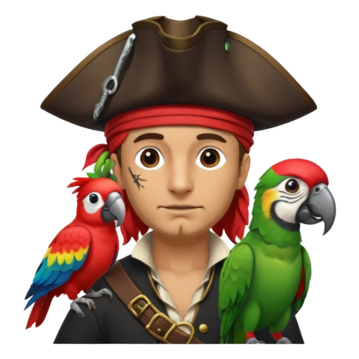 pirate and parrot sticker