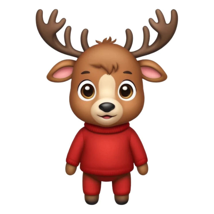 reindeer baby  cute, full body , sweater  sticker