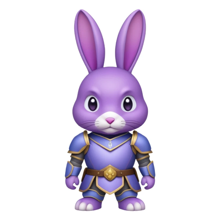 conejo morado con x en los ojos con armadura  sticker