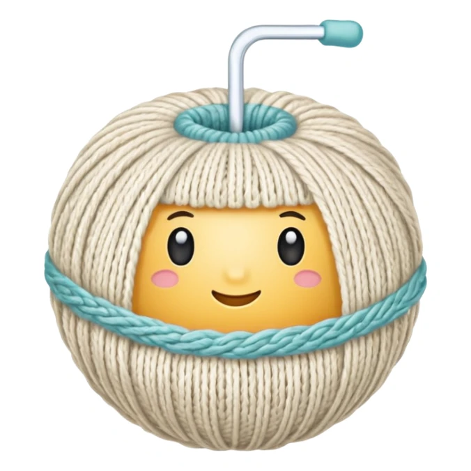 ball of knitting  milk colour without anything sticker