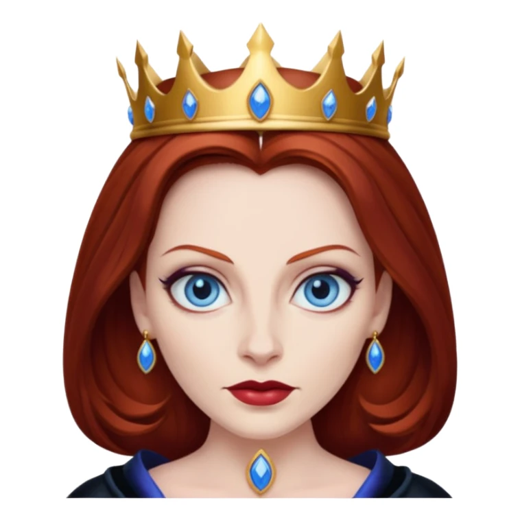 Evil queen with Auburn hair and blue eyes sticker
