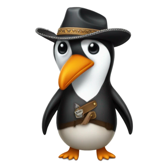 Pingüino con sombrero de vaquero  sticker