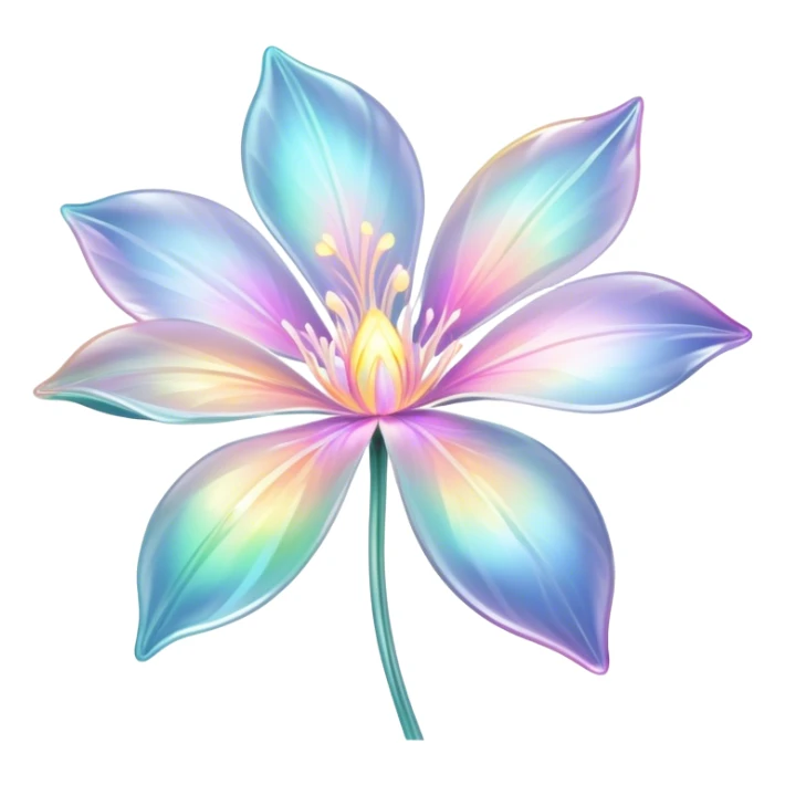 Pastel iridescent transparent luminescent flower sticker