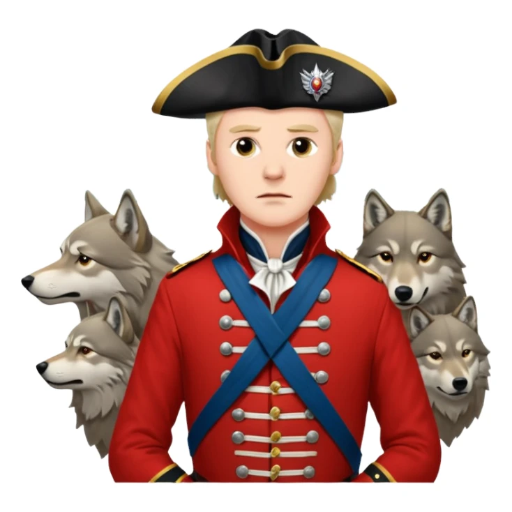 Loyalist Patrick Ferguson at the Revolutionary war Battle of Kings Mountain, with Wolves around him. sticker