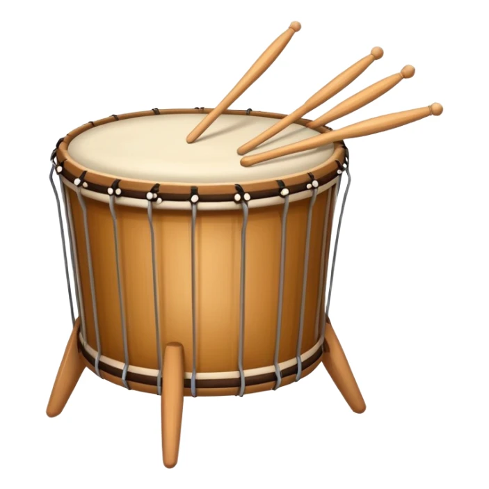 A traditional drum with drumsticks used to wake people for sahur during Ramadan sticker