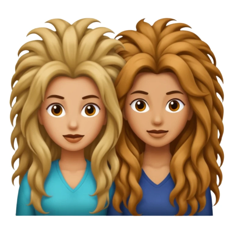 2 women with long crazy hair sticker